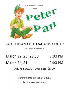 Peter Pan, the play @ Valleytown Cultural Arts Center
